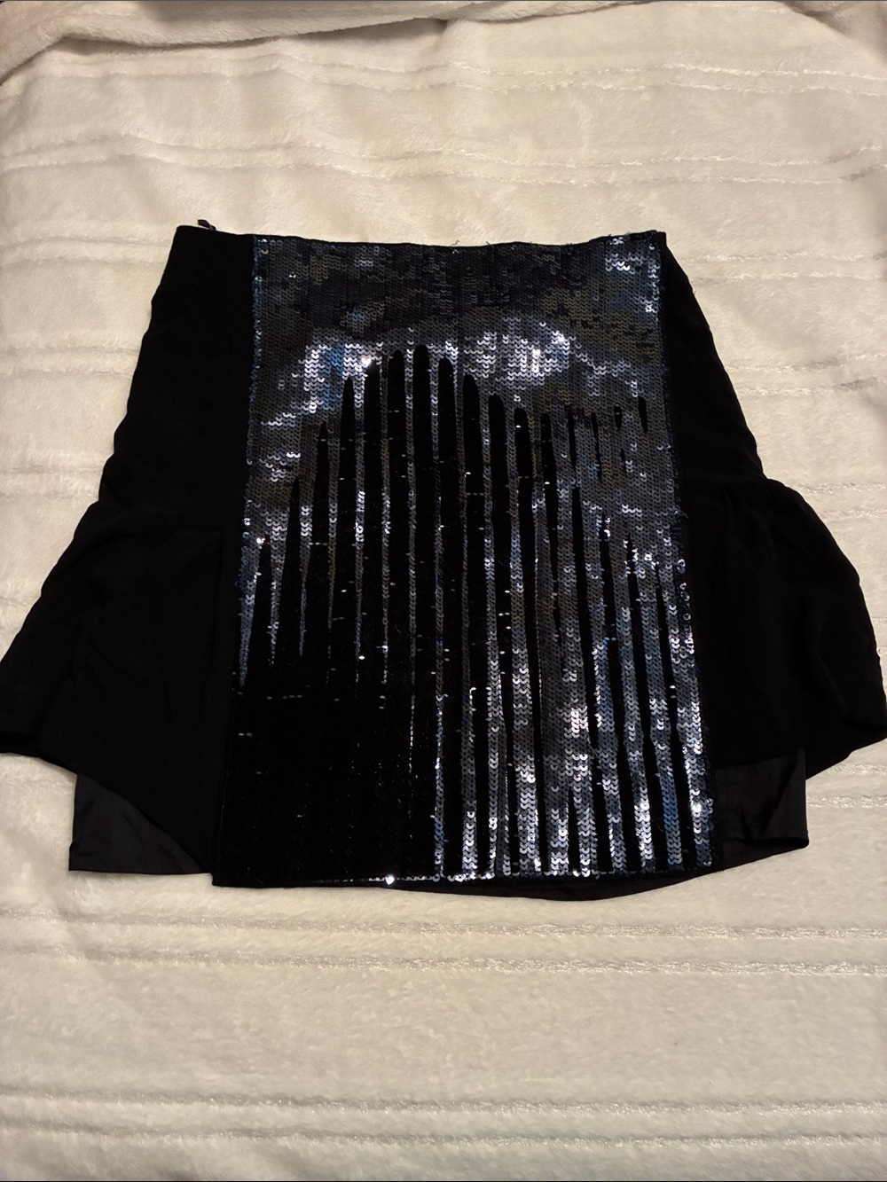Philosophy di Alberta Ferretti Black Sequin Panel Mini Skirt